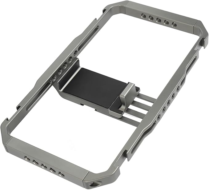 Smartphone Video Rig Camera Cage, Handheld Phone Video Stabilizer with Adjustable Bracket and Multi Mounts for Vlogging, Fill Light Microphone Support, Aluminum Alloy Stabilizer Ri