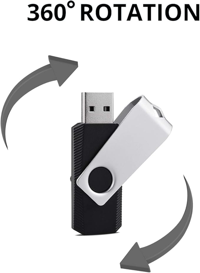 KEXIN 128GB Flash Drive 5 Pack USB 2.0 Thumb Drive USB Drive Memory Stick, Black