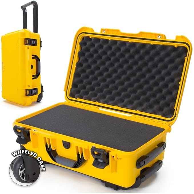 NANUK 935 Hard Case – Waterproof Equipment Case with Wheels, 22” x 14” x 9” – Dustproof and Impact Resistant, Airline Carry-On Approved – Yellow
