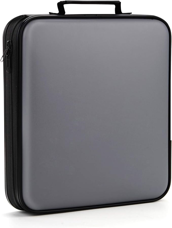 DVD Storage CD Case Holder: 160 Capacity CD Sleeves Black Disc Cases Binder for Car - CD Hard Organizer Box - Large DVD Wallet for Movie/Music/Game & Portable CD Book