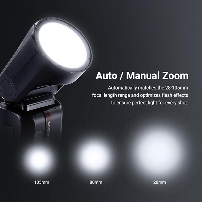 NEEWER Z2PRO-C 2.4G TTL Round Head Flash Speedlite Compatible with Canon, Wireless Compatible with Godox, Upgraded UI, 76Ws 1/8000s HSS, TTL/M TCM Switch, 7.2V/3000mAh Battery, 600 Full Power Flash