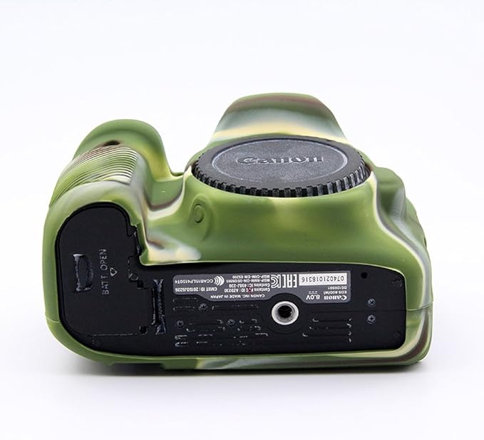 Professional Secure Silicone Camera Cases Bag Housing Rubber Body Skin for Canon EOS 80D Digital SLR Camera Protective Case (Army Green)