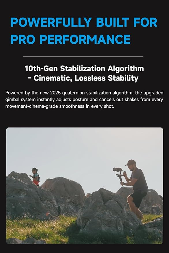 FeiyuTech SCORP 3 Gimbal Stabilizer for Camera, Built-in AI Tracking Sensor & Detachable Remote Control, 3.5KG Payload Camera Stabilizer with Touch Screen, Vertical Shooting