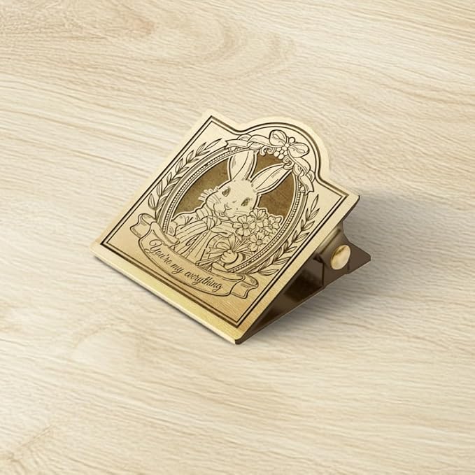 ANATTASOUL Journal Clip Vintage Bunny Metal Brass Clips, Decorative Heavy Duty Journal Page Holder Clips for Book, Paper, Bookmark