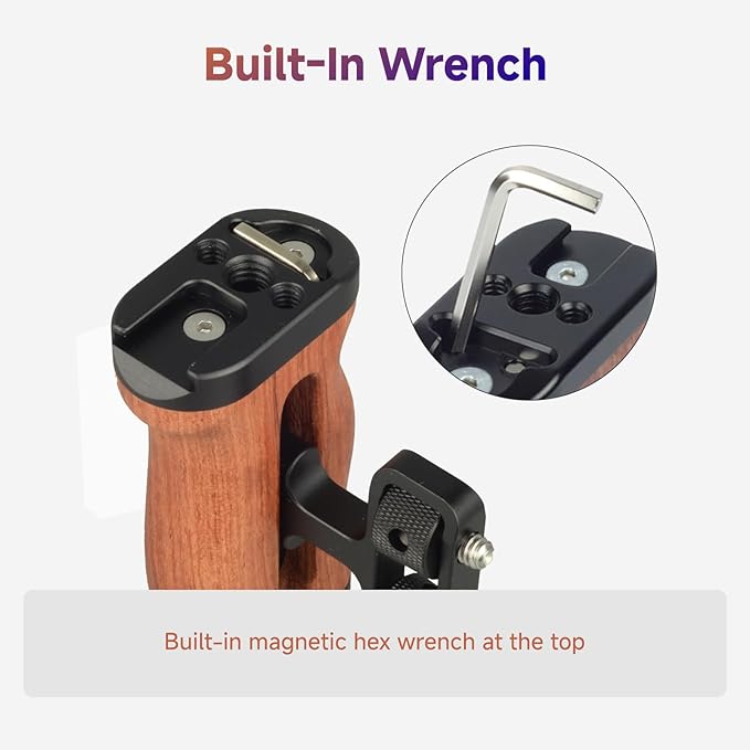 Accsoon CineView M7 Pro Side Handle Handgrip Mini with 1/4" Screw, Up/Down Adjustable 35mm Camera Handles Built-in Wrench, for CineView M7/Smartphone/iPad/Monitor/Camera Cages Side Handles (1 Pair)