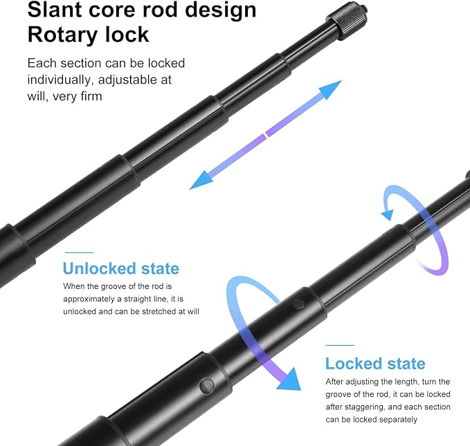 Kalofaye Motorcycle Bicycle Selfie Stick, Third Person Perspective Handlebar Mount Camera Bracket for Ride Tracking Shooting for GoPro Hero 12/11/10/9/8 Insta360 X5 / X4 / X3 ONE X/ONE Action Camera