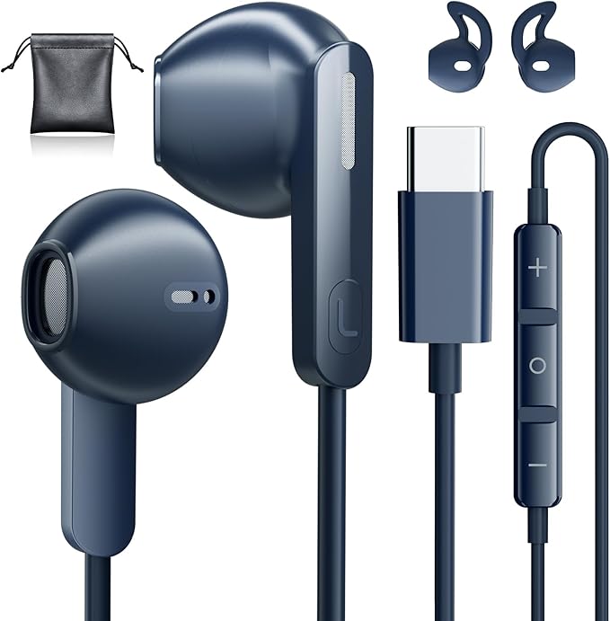 USB C Headphones for iPhone 17 16 15, Wired Earbuds USB C for Samsung S26/S26+/S26 Ultra S24 S25 Ultra A16 5G USBC Wired, USB Type C Headphone with Mic Corded Earphones for iPhone 15 Pro 16 Pro Max