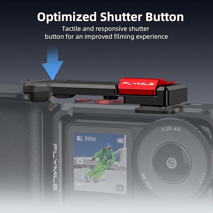 BRDRC Grip Kit for DJI Action 6 (with Cage), Handle Holder Bundle Expansion Mount with Shutter Button, Quick Release, Cold Shoe for DJI Osmo Action 6 Accessories
