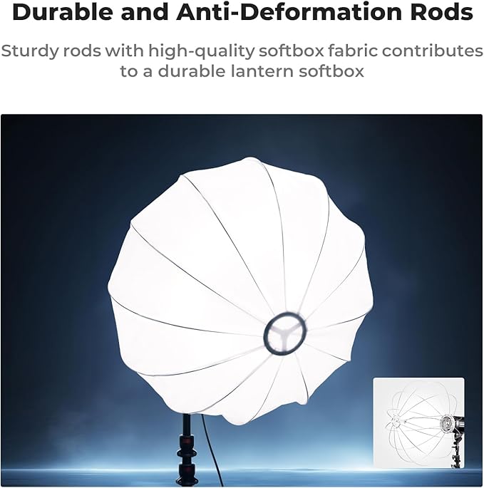 K&F CONCEPT 33.5"/85cm Softbox Lantern Soft Light Modifier, Quick Release Light Diffuser Softbox, Compatible with Bowens Mount, with Carrying Bag, for Photography Studio Speedlite Flash and Monolight