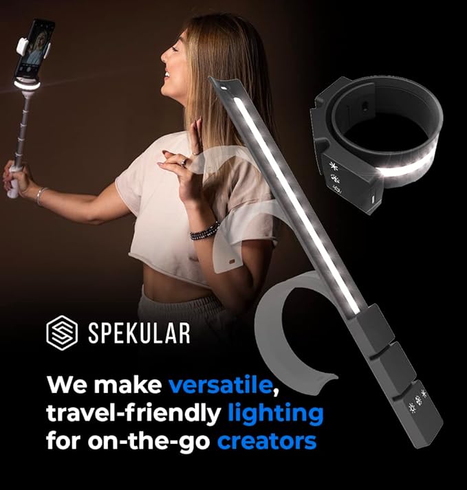 Spekular Cold-Shoe and Light Stand Adapter for KYU-6 LED Light Wrap | for Photography, Videography, Vlogging and Content Creation