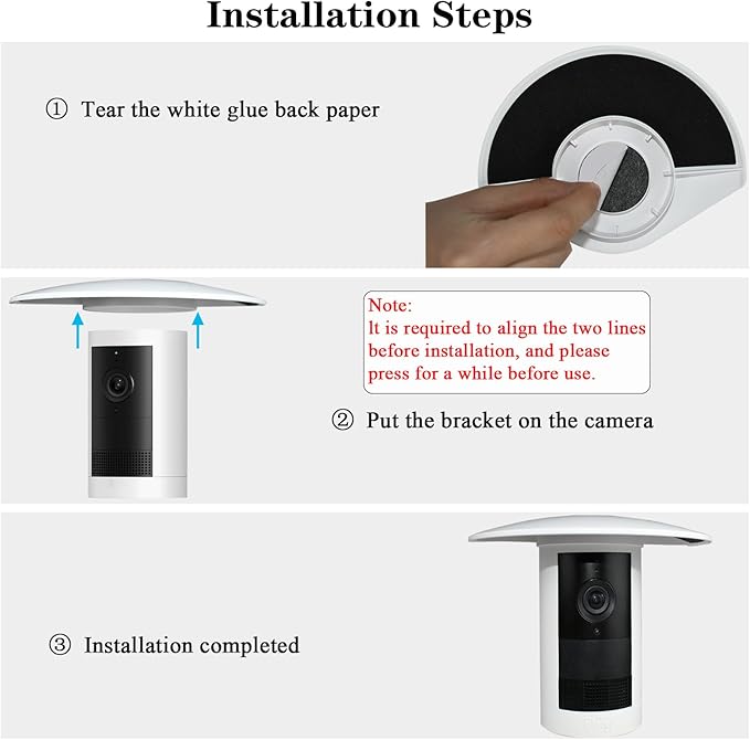 Sun Rain Shade Camera Cover Compatible with Ring Outdoor Cam Plus,Camera Shield Protective Case for Resistant UV, Easy to Install（White）