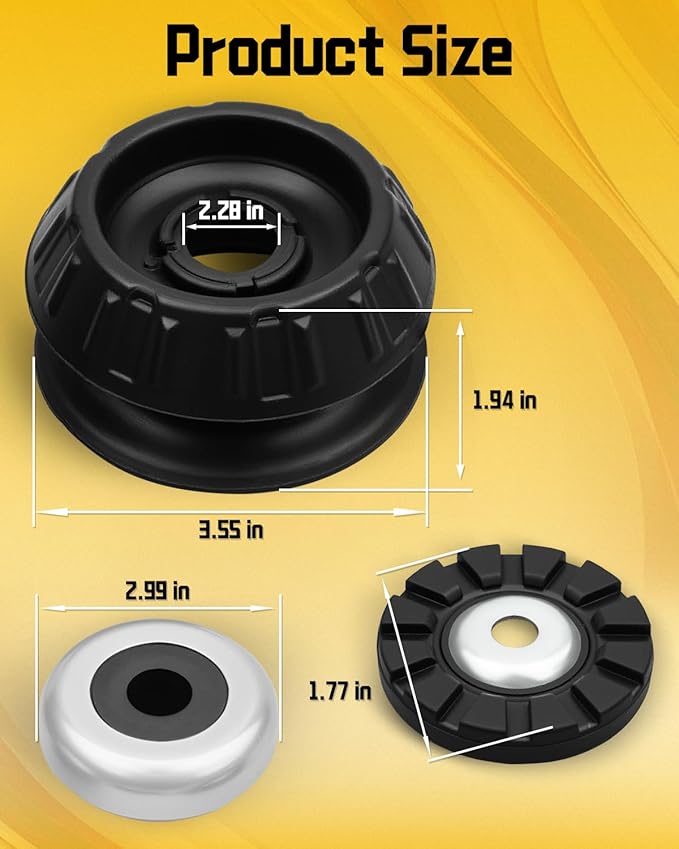 Front Strut Shock Mount Set with Bearing Fit For Scion xD 1.8L 2008-2014, Fit For Toyota Yaris 1.5L 2006-2017, Fit For Toyota Prius C 1.5L 2012-2019 Replace 48609-52100 48609 52100 4860952100, 2Pcs