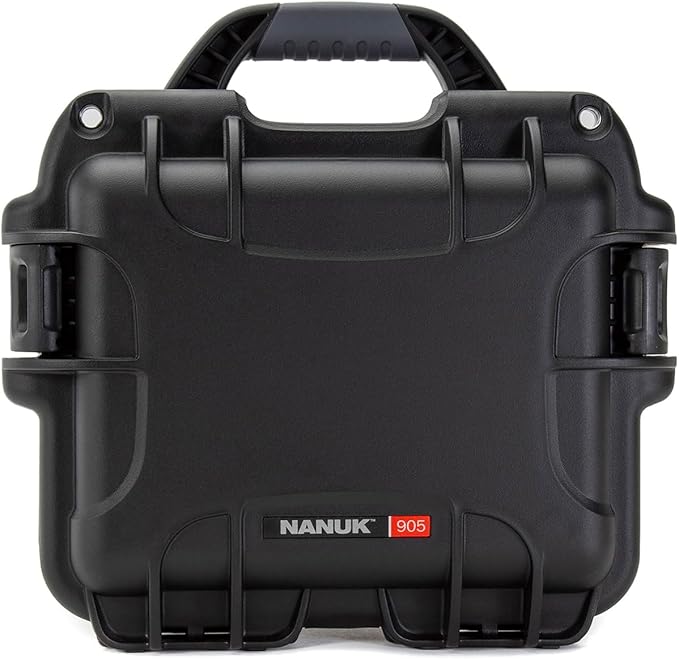 NANUK 905 Pro Waterproof Hard Case with 2-Pocket Lid Organizer and Padded Divider, Black