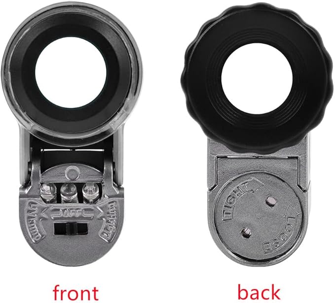 50X Jewelry Loupe Mini Pocket Magnifier Portable Microscope Magnifying Glass with LED UV Lights Jewelers Loupe Magification for Jewelry Diamand Coins Stamps Antiques Currency Detecting