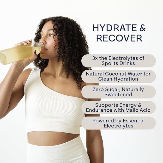 Belle HydroBelle Electrolyte Powder Drink Mix, Lemon Lime, Sugar Free Hydration Packets Made with Coconut Water and Electrolytes, Vegan, Keto, and Dairy Free, Travel Friendly, 32 Count