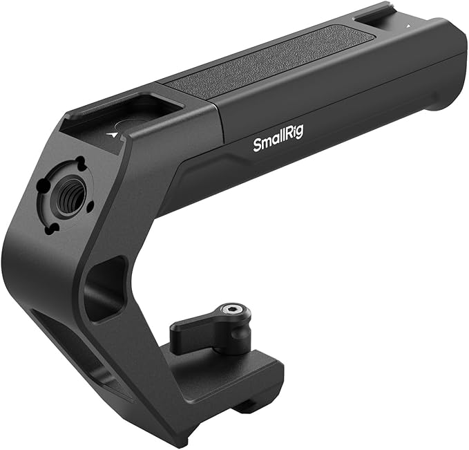 SMALLRIG Lightweight NATO Clamp Top Handle, Tiny Camera Top Grip Only 119g, Handgrip with Locating Hole for ARRI and Two Cold Shoe Mounts, for Camera Cage with Built-in NATO Rail - 5977