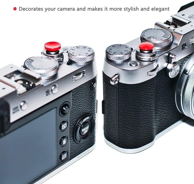 Red Metal Soft Shutter Release Button,Delicate Camera Shutter Button 11mm Concave 10mm Convex Surface(2 Pack)
