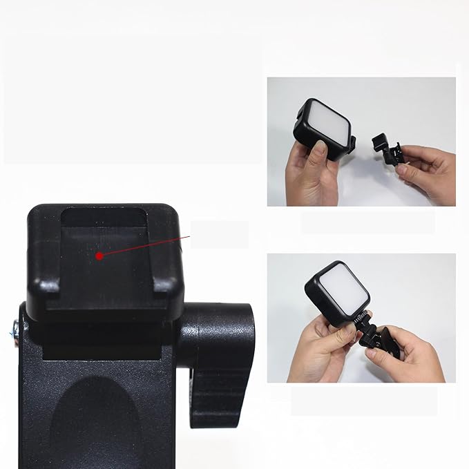 2 Pack LED Video Light Clips Holder with Cold Shoe Mount Portable Photography Lighting Clip on Clamp for Magnetic RGB Camera Lights Panel Rechargeable Soft Light Vlogging Tablet Laptop Display