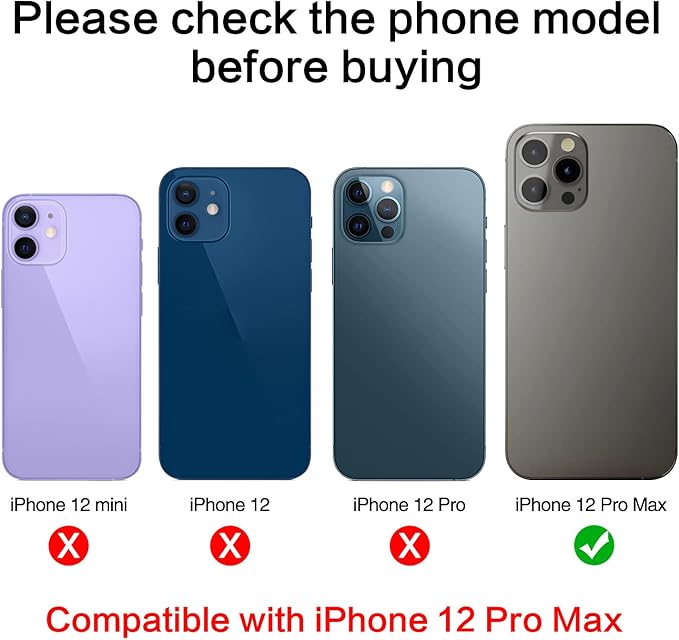 2PCS ASDAWN Back Rear Camera Lens Glass Replacement for iPhone 12 Pro Max 6.7 Inches with Pre-Installed Adhesive, Installation Manual + Repair Tool Set