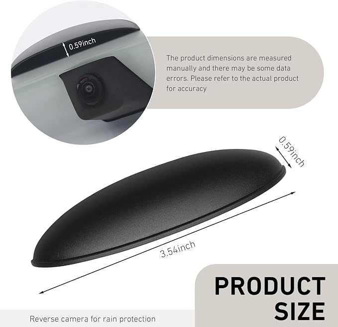 Car Rear View Camera Cover, ABS Thickened Anti-Aging Backup Camera Protector, for Solving The Problem of Rain Obstructing Backup View, Universal for Most Vehicles (Black)
