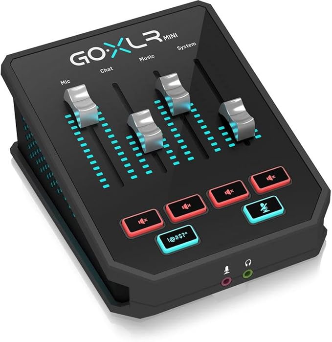 TC Helicon GoXLR MINI Online Broadcast Mixer with USB/Audio Interface and Midas Preamp, Officially Supported on Windows
