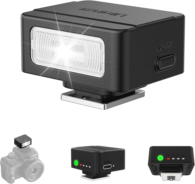 ULANZI SL01 Mini Camera Flash, GN8 6500K Mini Flash Speedlite, 4 Power Levels, Compatible with Sony ZV-1/ZV-E10/Canon/Nikon/Fuji/Panasonic/Leica/Olympus, 【Not Fits Sony ZV-1F】