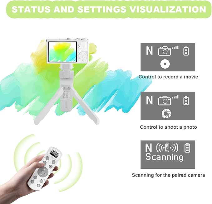 Remote Control for Nikon Camera,USB-C Rechargeable Wireless Shutter Release with OLED Screen – Video, Zoom & Focus Control for Nikon A1000, B600, P1000, P950, Z6III, Z30, Z50II, Zfc, Z5 (White)