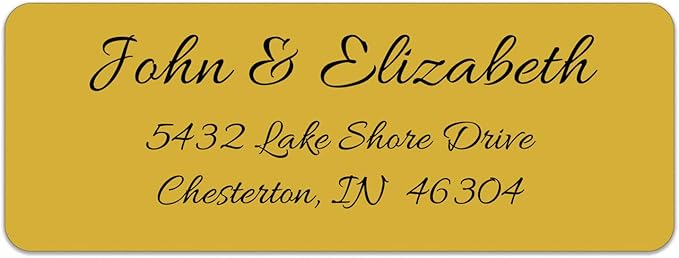 Personalized Return Address Labels - Simple Unique Design - Available in White, Clear, Kraft, Gold, or Silver Labels -120 Labels - 120 Envelope Seals Included - Made in The U.S.A. (Gold)