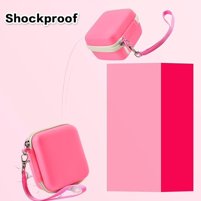 ANKHOH Camera Case for Seckton/for Desuccus/for PROGRACE/for GKTZ/for Dylanto/for Rindol/for One'sMore/for HANGRUI Kids Digital Camera, Kid Camcorder Storage Box for Cable Accessory-Bag Only, Pink