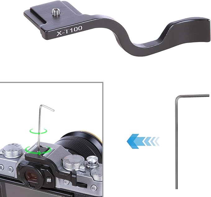 Metal Thumb Up Grip for Fujifilm Fuji XT100 Camera - Black