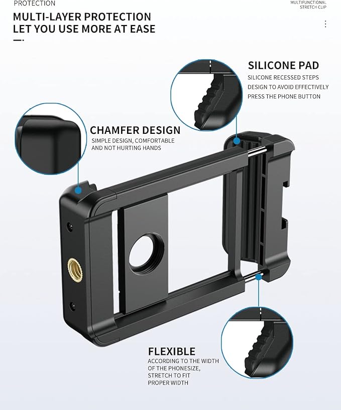 17 mm Thread Lens Adapter, Telephoto Lens Phone Mount Sturdy and Wear-Resistant, Lens Holder Suitable for All Lens&Telephoto Lens with 17mm Thread, Works with Almost All Smartphones