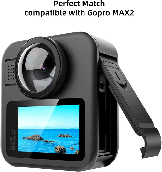 Replacement Side Door Battery Cover for Gopro MAX2, Dustproof Pass Through Battery Cover Lid with Type-C Charging Port Repair Part Camera Accessories for Gopro MAX2