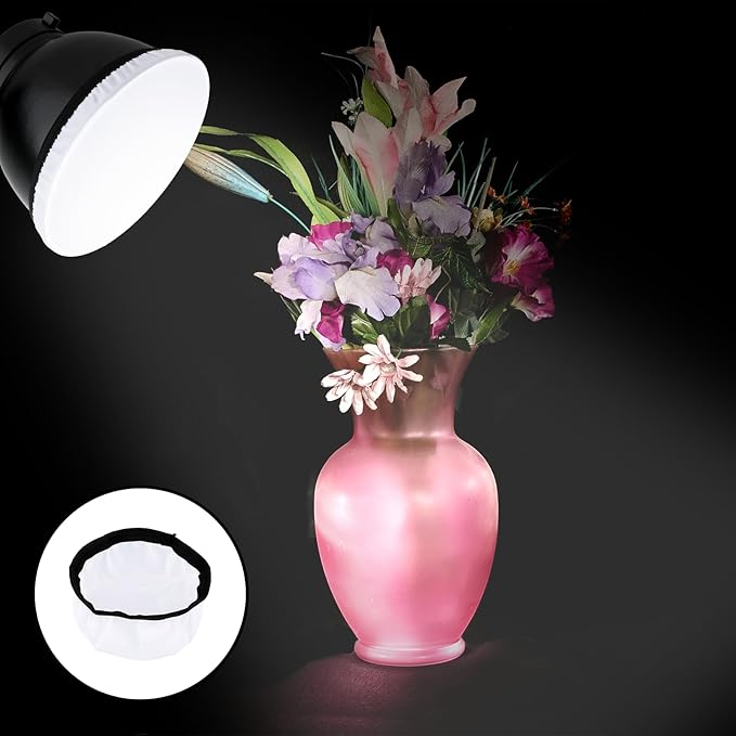4 Pcs Light Diffuser Sock, 7"/18cm Diffuser Lamp Cover White Soft Lampshade Reflector Lamp Sock for Studio Strobe Reflectors Ring Light Flash Lights Standard Reflector