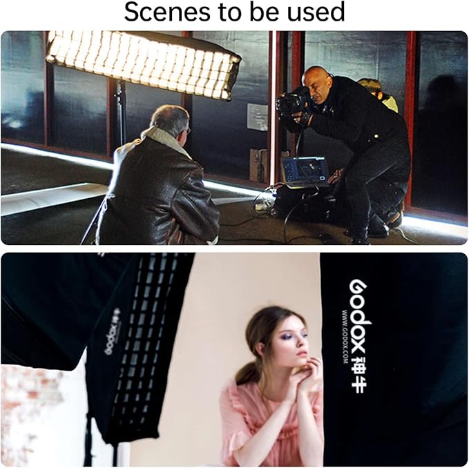 Godox FW22x90CM / 9"x36" Bowens Mount Strip Honeycomb Grid Softbox,Portable Soft Box with Bowens Mount Speedring,Softbox with Grid for Studio Strobe Speedlite Flash Portrait Product Photography