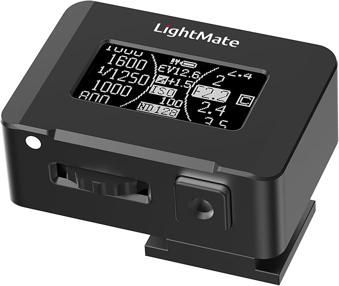 LightMate Lite 2R Light Meter, 30°FOV High Precision Ambient Light Digital Exposure Meter, 0.96in Large OLED Screen, Ultra-Compact 1.24oz, Rechargeable 20H Battery Life, for Film Leica Cameras, Black