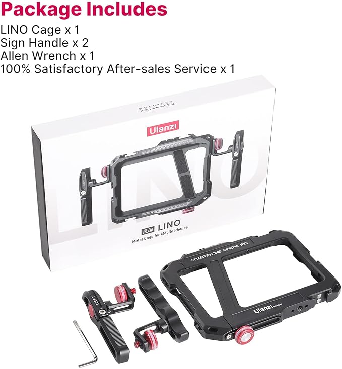 Ulanzi PT-3 Triple Cold Shoe Gimbal Microphone Mount Extenstion Bar + ULANZI Smartphone Video Rig with Handles