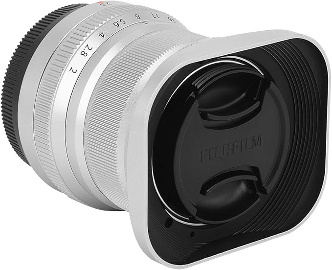 Haoge LH-X35S Bayonet Square Metal Lens Hood for Fujifilm Fuji Fujinon XF 35mm F2 R WR XF35mmF2, XF 23mm f2 R WR XF23mmF2 and XC 35mm F2 XC35mmF2 Lens Replace LH-XF35-2 Silver
