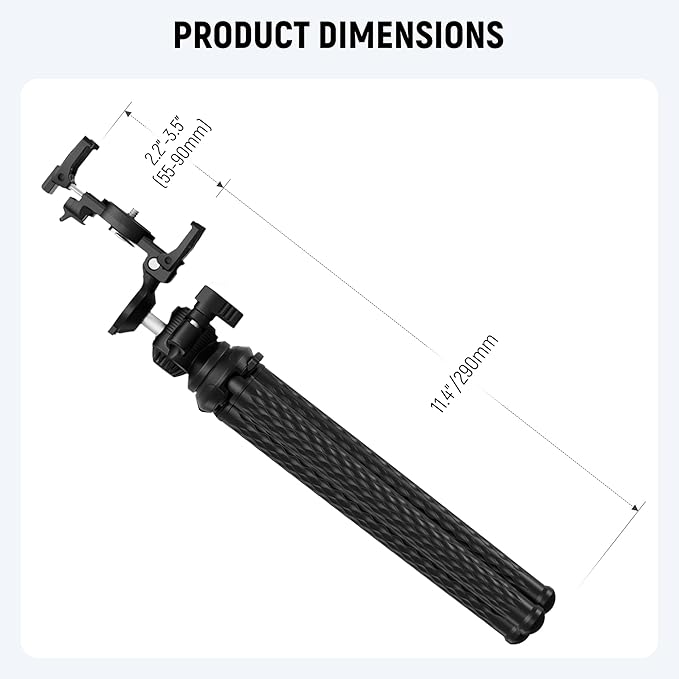 NEEWER Camera Tripod with Remote, Mini Flexible Vlog Phone Tripod Stand with Action Camera Mount Adapter, Hidden Phone Holder & Cold Shoe Compatible with iPhone Hero13 12 11 10 9, Max Load 4.4lb, TP34