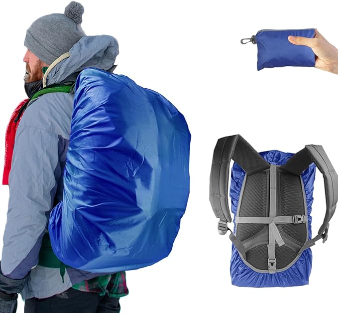 Frelaxy Waterproof Backpack Rain Cover, 10000mm Waterproof Level, Upgraded Ultra-Strong Multilayer Structure, Antislip Cross Buckle Strap, Ultralight Compact Portable, for Hiking, Camping, Traveling