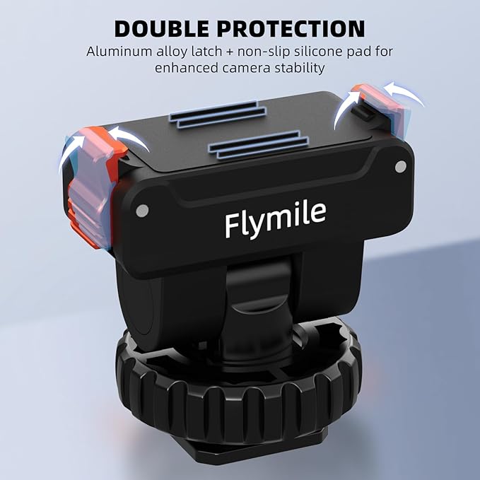 Action 5 Pro/4/3 Cold Shoe Adapter Mount, Magnetic Quick Release Holder for DJI Osmo 360, 180° Adjustable Cold Shoe Camera Adapter with 1/4" Screw Hole for DSLR Photography Accessories