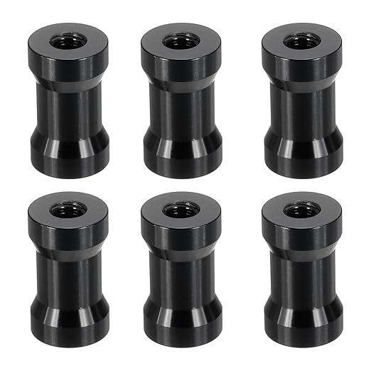 PATIKIL Camera Spigot Screws Converter 1/4" to 3/8" Female to Female, 6 Pack Tripod Screw Adapter Spigot Stud for Light Stand Hot Shoe Cold Shoe Adapter Ball Head Flash, Black