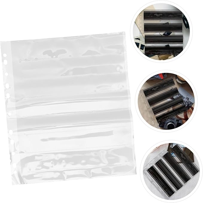 Uonlytech 10Pcs Film Negative Sleeves Set Durable Document Pouch for Archival Storage for Organizing and Protecting Photo Film Negatives for Collectors