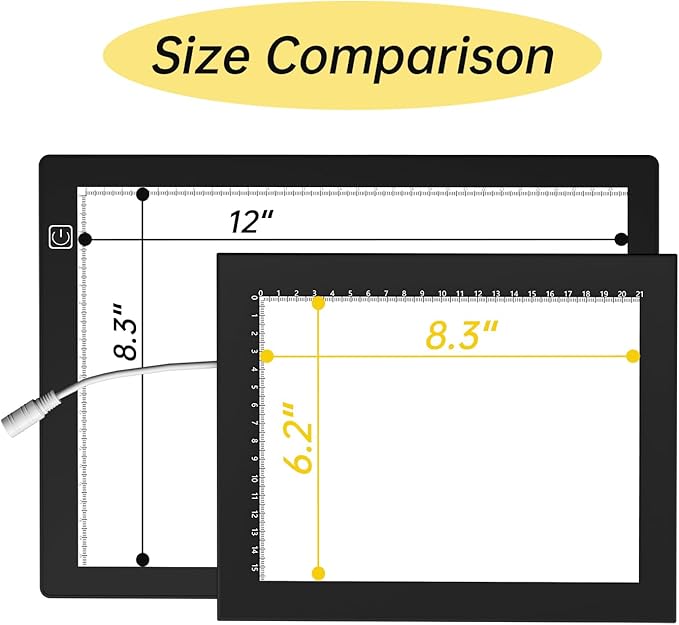 Magnetic Slide Viewer 8”x6” Light 5600K Ultra-Thin 10 Levels Adjustable Brightness Backlight for Slides and 35mm Film Negative Scanning