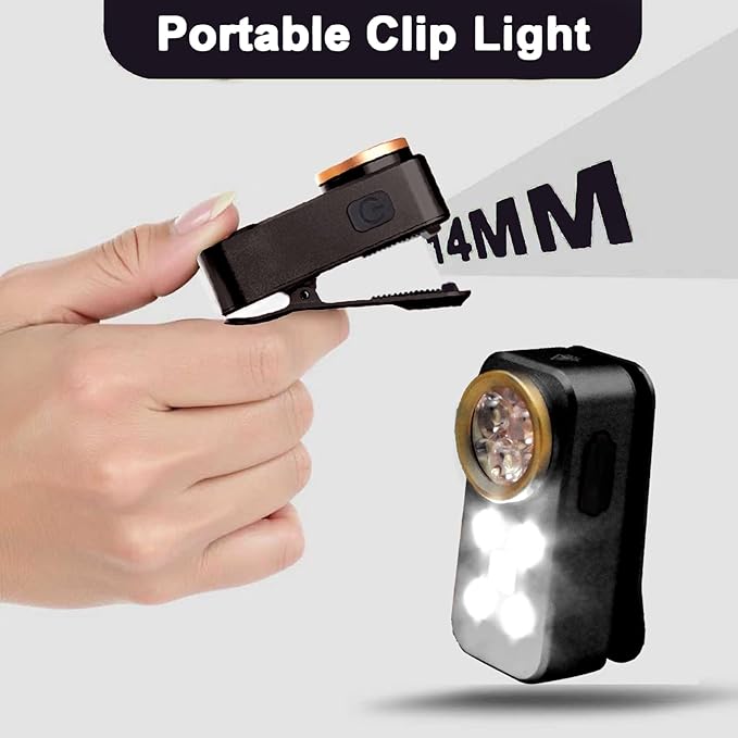Rechargeable EDC Flashlight, Mini LED Flashights, 500 Lumens Portable Clip EDC Light, Pocket Flashlights, Magnetic Small Keychain Flashlight for Signaling, Camping, Emergency (Black)