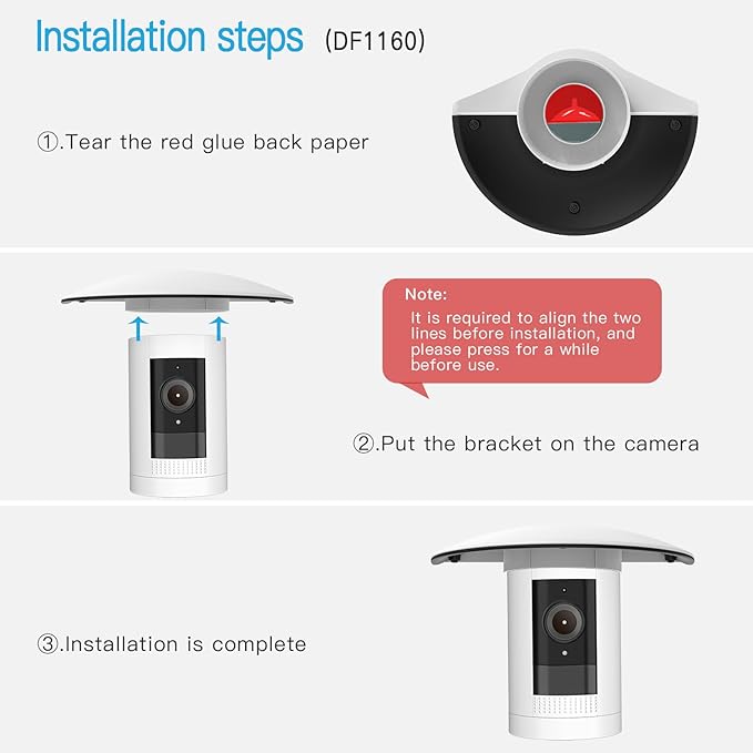 HOLACA Sun Rain Shade Camera Cover for Stick Up Cam, Camera Shield for Resistant UV White