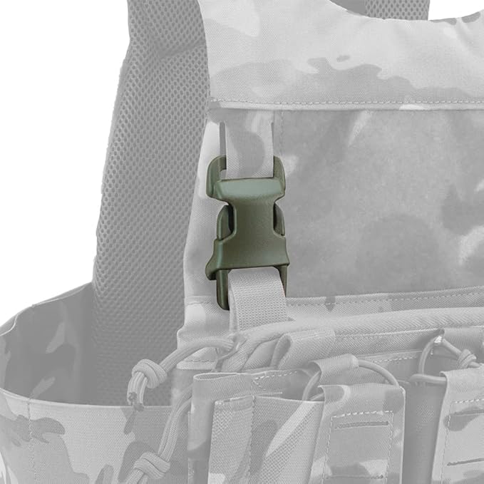 2pcs Tactical Quick-Release Buckles Molle Webbing Buckle Clip Fits Any Chest Rig Or Vest with 2.5cm Buckle