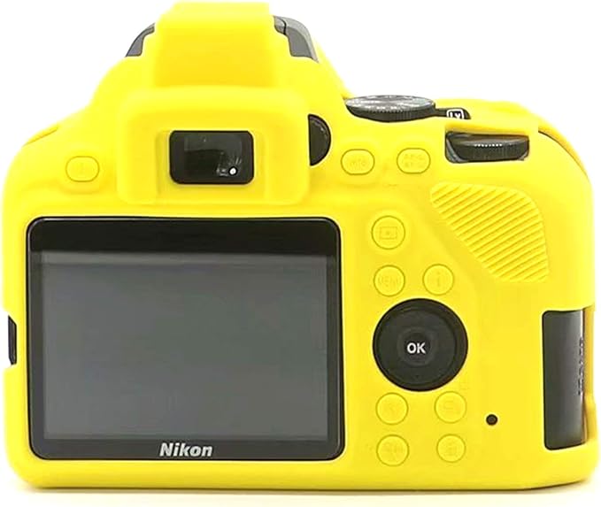 Professional Secure Silicone Camera Cases Bag Housing Rubber Body Skin for Nikon D3500 Digital SLR Camera (Yellow)