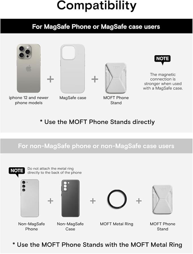 MOFT Magnetic Wallet Stand Compatible with iPhone 17/16/15/14/13/12 Series, Angle Adjustment & Magsafe Compatible MOVAS Phone Stand,Misty Cove
