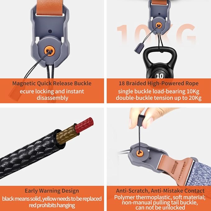 XILETU Camera Strap Shoulder strap with magnetic adsorption function for easy installation and removal of the camera (Orange)