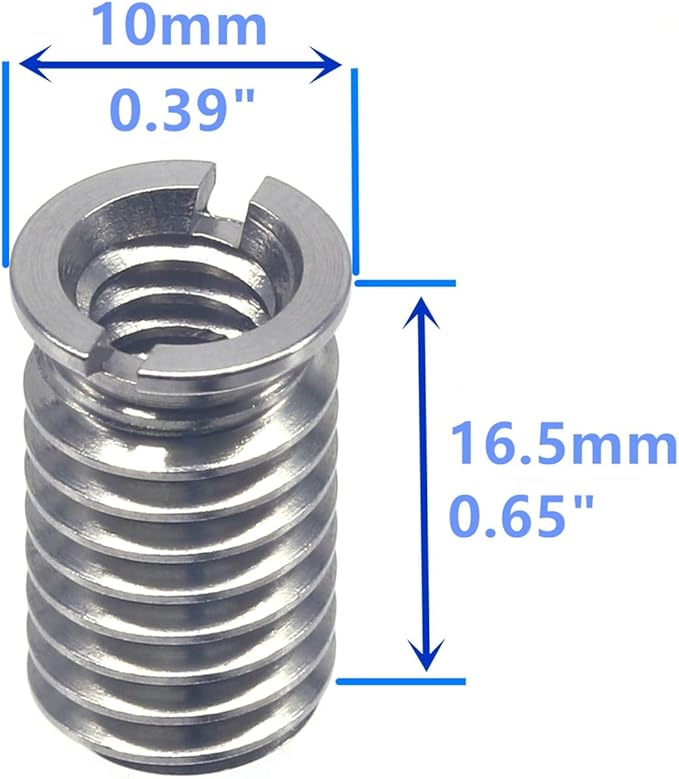 Stainless Steel 1/4"-20 Female to 3/8"-16 Male Screw Adapter 4 Pieces 16.5mm Height